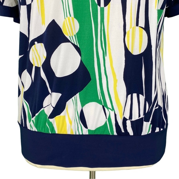 Lane Bryant White Abstract Print Tie Neck Flowy Blouse - Picture 11 of 15